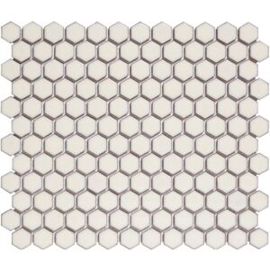 The Mosaic Factory Keramická mozaika bílá HEX Soft White Edge Glossy hexagony 2,3x2,6 (26x30) cm - AFH23022