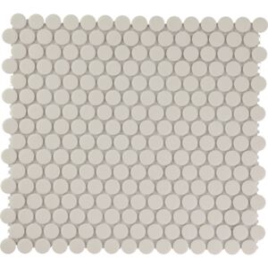 The Mosaic Factory Keramická mozaika bílá White kolečka prům. 1,9 (31,5x29,4) cm - LOP2010