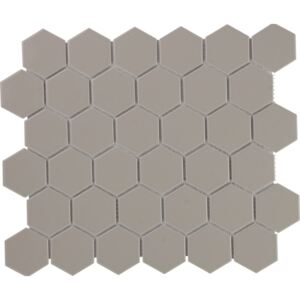 The Mosaic Factory Keramická mozaika béžová HEX5 Taupe Glossy hexagony 5,1x5,9 (28,1x32,5) cm - AFH13030