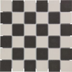 The Mosaic Factory Keramická mozaika bílo-černá Chessboard 4,8x4,8 (30,9x30,9) cm - LO101017