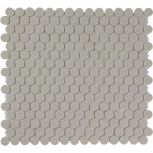 The Mosaic Factory Keramická mozaika šedá Grey kolečka prům. 1,9 (31,5x29,4) cm - LOP2029