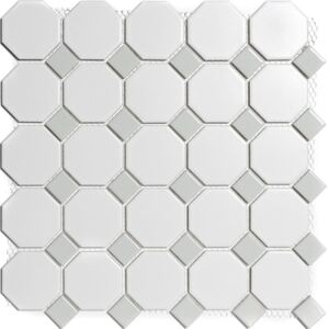 The Mosaic Factory Keramická mozaika bílo-šedá PAOC White and Grey 5,6x5,6+2,3x2,3 (29,5x29,5) cm - PAOC140300
