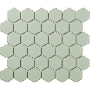 The Mosaic Factory Keramická mozaika zelená HEX5 Soft Green Edge Glossy hexagony 5,1x5,9 (28,1x32,5) cm - AFH06052