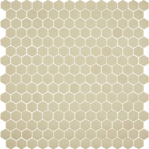Hisbalit Obklad mozaika skleněná béžová 571 HEXAGONY hexagony 2,3x2,6 (33,3x33,3) cm - HEX571MH