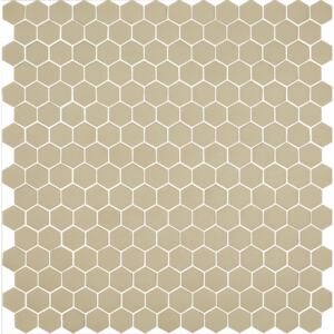Hisbalit Obklad mozaika skleněná béžová 572 HEXAGONY hexagony 2,3x2,6 (33,3x33,3) cm - HEX572MH