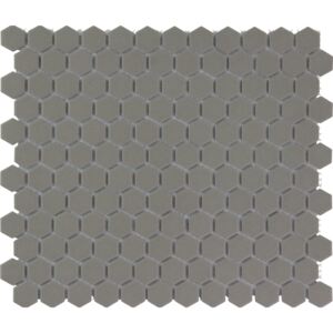 The Mosaic Factory Keramická mozaika šedá Dark Grey hexagony 2,3x2,6 (26x30) cm - LOH2015