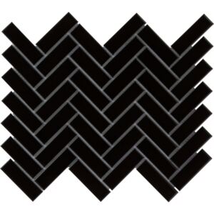 The Mosaic Factory Keramická mozaika černá PAH Black Glossy 2,3x7,3 (27,4x31,8) cm - PAHG915