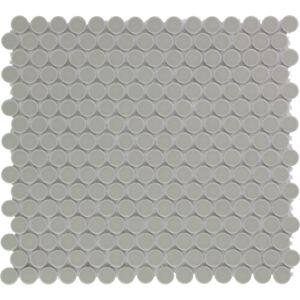 The Mosaic Factory Keramická mozaika šedá Grey Glossy kolečka prům. 1,9 (31,5x29,4) cm - VKN300