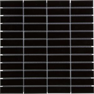 The Mosaic Factory Keramická mozaika černá PAR Black Glossy 2,3x7,3 (30x30) cm - PARG915