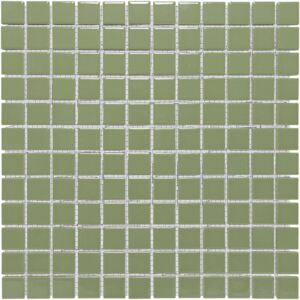 The Mosaic Factory Keramická mozaika zelená Olive Green Glossy 23 2,3x2,3 (30x30) cm - AF230030