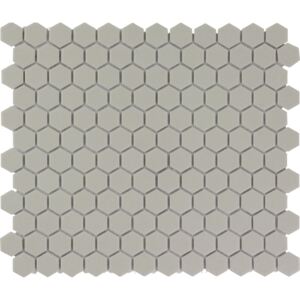 The Mosaic Factory Keramická mozaika šedá Grey hexagony 2,3x2,6 (26x30) cm - LOH2029