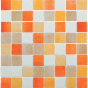 Hisbalit Obklad mozaika skleněná oranžová IPANEMA 4x4 (32x32) cm - 40IPANLH