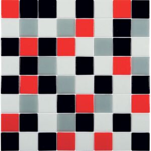 Hisbalit Obklad mozaika skleněná červená MANHATAN 4x4 (32x32) cm - 40MANHALH