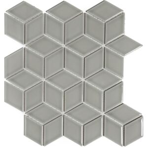 The Mosaic Factory Keramická mozaika šedá PACU Light Grey Glossy 4,8x8,1 (26,6x30,5) cm - PACU300