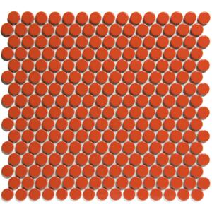 The Mosaic Factory Keramická mozaika oranžová Orange Glossy kolečka prům. 1,9 (31,5x29,4) cm - VKN060