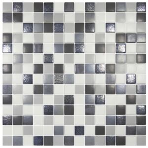Hisbalit Obklad mozaika skleněná bílo-šedá TEXTURAS LOFT 2,5x2,5 (33,3x33,3) cm - 25LOFT
