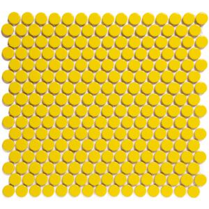 The Mosaic Factory Keramická mozaika žlutá Yellow Glossy kolečka prům. 1,9 (31,5x29,4) cm - VKN030