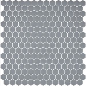Hisbalit Obklad mozaika skleněná šedá 570 HEXAGONY hexagony 2,3x2,6 (33,3x33,3) cm - HEX570MH
