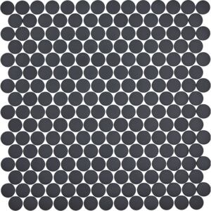 Hisbalit Obklad mozaika skleněná černá 564 KOLEČKA kolečka prům. 2,2 (33,3x33,3) cm - KO564MH