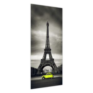 Samolepící fólie na dveře Žluté auto před Eiffelovou věží 95x205cm S-ND1372A_1GV