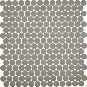 Hisbalit Obklad mozaika skleněná šedá 560 KOLEČKA kolečka prům. 2,2 (33,3x33,3) cm - KO560MH