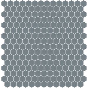 Hisbalit Obklad mozaika skleněná šedá 317A MAT hexagony hexagony 2,3x2,6 (33,33x33,33) cm - HEX317AMH