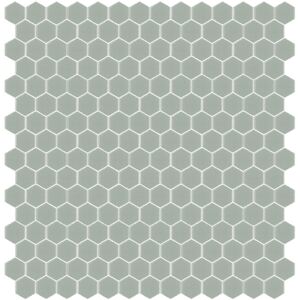 Hisbalit Obklad mozaika skleněná šedá 108A MAT hexagony hexagony 2,3x2,6 (33,33x33,33) cm - HEX108AMH
