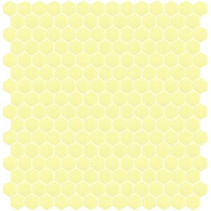 Hisbalit Obklad mozaika skleněná žlutá 303B MAT hexagony hexagony 2,3x2,6 (33,33x33,33) cm - HEX303BMH