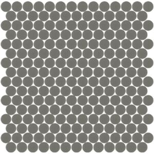 Hisbalit Obklad mozaika skleněná šedá 106A MAT kolečka kolečka prům. 2,2 (33,33x33,33) cm - KO106AMH