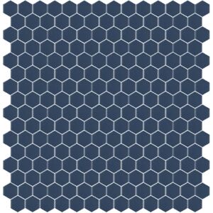 Hisbalit Obklad mozaika skleněná modrá 319B MAT hexagony hexagony 2,3x2,6 (33,33x33,33) cm - HEX319BMH