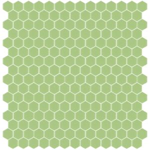 Hisbalit Obklad mozaika skleněná zelená 115A MAT hexagony hexagony 2,3x2,6 (33,33x33,33) cm - HEX115AMH