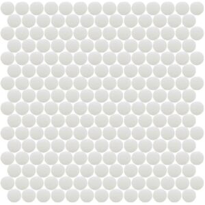 Hisbalit Obklad mozaika skleněná bílá 103A MAT kolečka kolečka prům. 2,2 (33,33x33,33) cm - KOL103AMH