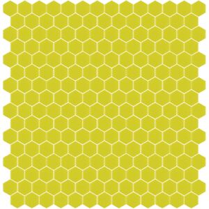 Hisbalit Obklad mozaika skleněná žlutá 301C MAT hexagony hexagony 2,3x2,6 (33,33x33,33) cm - HEX301CMH