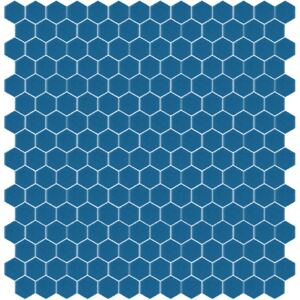 Hisbalit Obklad mozaika skleněná modrá 240B MAT hexagony hexagony 2,3x2,6 (33,33x33,33) cm - HEX240BMH