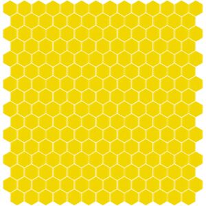 Hisbalit Obklad mozaika skleněná žlutá 302C MAT hexagony hexagony 2,3x2,6 (33,33x33,33) cm - HEX302CMH