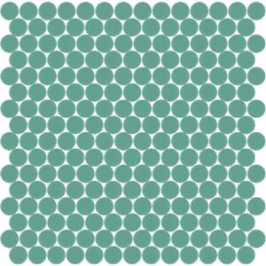 Hisbalit Obklad mozaika skleněná zelená 222A MAT kolečka kolečka prům. 2,2 (33,33x33,33) cm - KO222AMH