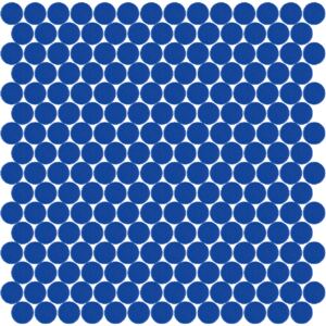Hisbalit Obklad mozaika skleněná modrá 320C MAT kolečka kolečka prům. 2,2 (33,33x33,33) cm - KO320CMH