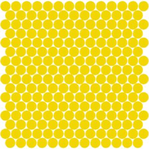 Hisbalit Obklad mozaika skleněná žlutá 302C MAT kolečka kolečka prům. 2,2 (33,33x33,33) cm - KO302CMH