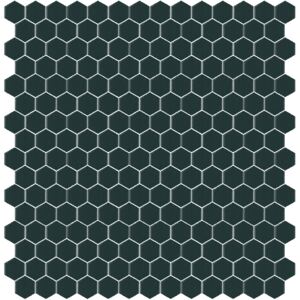 Hisbalit Obklad mozaika skleněná zelená 313B MAT hexagony hexagony 2,3x2,6 (33,33x33,33) cm - HEX313BMH