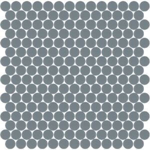 Hisbalit Obklad mozaika skleněná šedá 317A MAT kolečka kolečka prům. 2,2 (33,33x33,33) cm - KO317AMH