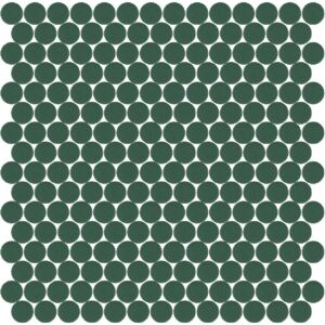 Hisbalit Obklad mozaika skleněná zelená 220B MAT kolečka kolečka prům. 2,2 (33,33x33,33) cm - KO220BMH