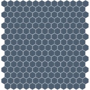 Hisbalit Obklad mozaika skleněná modrá 318A MAT hexagony hexagony 2,3x2,6 (33,33x33,33) cm - HEX318AMH
