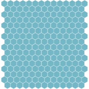 Hisbalit Obklad mozaika skleněná modrá 335B MAT hexagony hexagony 2,3x2,6 (33,33x33,33) cm - HEX335BMH