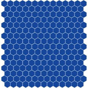Hisbalit Obklad mozaika skleněná modrá 320C MAT hexagony hexagony 2,3x2,6 (33,33x33,33) cm - HEX320CMH