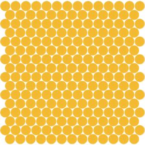 Hisbalit Obklad mozaika skleněná žlutá 231A MAT kolečka kolečka prům. 2,2 (33,33x33,33) cm - KOL231AMH