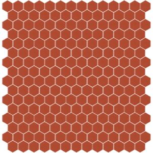 Hisbalit Obklad mozaika skleněná červená 172E MAT hexagony hexagony 2,3x2,6 (33,33x33,33) cm - HEX172EMH