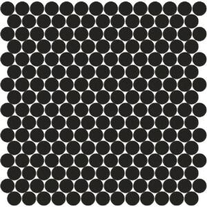 Hisbalit Obklad mozaika skleněná černá 101C MAT kolečka kolečka prům. 2,2 (33,33x33,33) cm - KOL101CMH