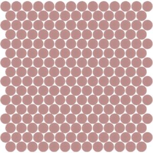 Hisbalit Obklad mozaika skleněná růžová 166A MAT kolečka kolečka prům. 2,2 (33,33x33,33) cm - KOL166AMH