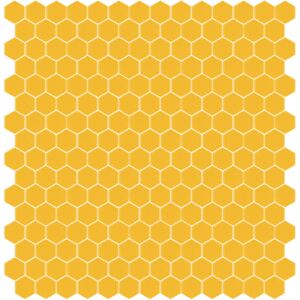 Hisbalit Obklad mozaika skleněná žlutá 231A MAT hexagony hexagony 2,3x2,6 (33,33x33,33) cm - HEX231AMH