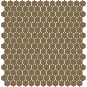 Hisbalit Obklad mozaika skleněná hnědá 322A MAT hexagony hexagony 2,3x2,6 (33,33x33,33) cm - HEX322AMH